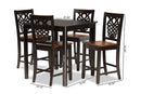 Brenner Two-Tone Dark Brown and Walnut Brown 5-Piece Pub Set Baxton