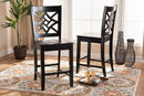 Braylin Dark Brown 2Pc Counter Stool Set Baxton