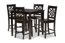 Braylin Dark Brown 5-Piece Pub Set Baxton