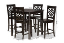 Braylin Dark Brown 5-Piece Pub Set Baxton