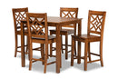 Braylin Walnut Brown 5-Piece Pub Set Baxton