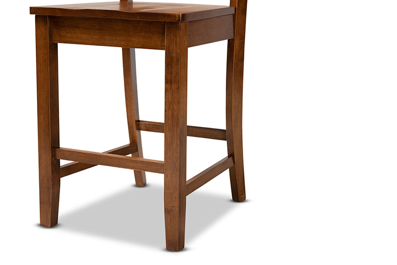 Braylin Modern and Contemporary Walnut Brown Finished Wood 5-Piece Pub Set