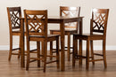 Braylin Walnut Brown 5-Piece Pub Set Baxton