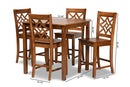 Braylin Walnut Brown 5-Piece Pub Set Baxton
