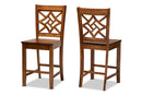 Braylin Walnut Brown 2Pc Counter Stool Set Baxton