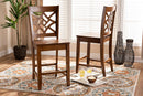 Braylin Walnut Brown 2Pc Counter Stool Set Baxton