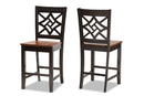 Braylin Two-Tone Dark Brown and Walnut Brown 2Pc Counter Stool Set Baxton