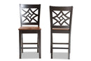 Braylin Two-Tone Dark Brown and Walnut Brown 2Pc Counter Stool Set Baxton