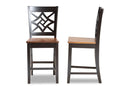 Braylin Two-Tone Dark Brown and Walnut Brown 2Pc Counter Stool Set Baxton