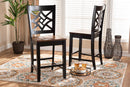 Braylin Two-Tone Dark Brown and Walnut Brown 2Pc Counter Stool Set Baxton