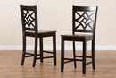 Braylin Two-Tone Dark Brown and Walnut Brown 2Pc Counter Stool Set Baxton