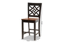 Braylin Two-Tone Dark Brown and Walnut Brown 2Pc Counter Stool Set Baxton