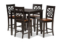 Braylin Two-Tone Dark Brown and Walnut Brown 5-Piece Pub Set Baxton