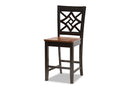 Braylin Two-Tone Dark Brown and Walnut Brown 5-Piece Pub Set Baxton
