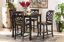 Braylin Two-Tone Dark Brown and Walnut Brown 5-Piece Pub Set Baxton