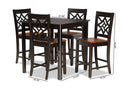 Braylin Two-Tone Dark Brown and Walnut Brown 5-Piece Pub Set Baxton