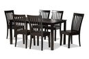 Cora Dark Brown 7-Piece Dining Set Baxton