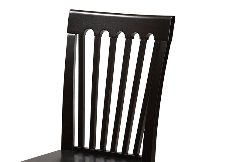 Cora Dark Brown 7-Piece Dining Set Baxton
