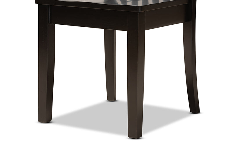 Cora Modern and Contemporary Dark Brown Finished Wood 7-Piece Dining Set