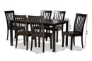 Cora Dark Brown 7-Piece Dining Set Baxton