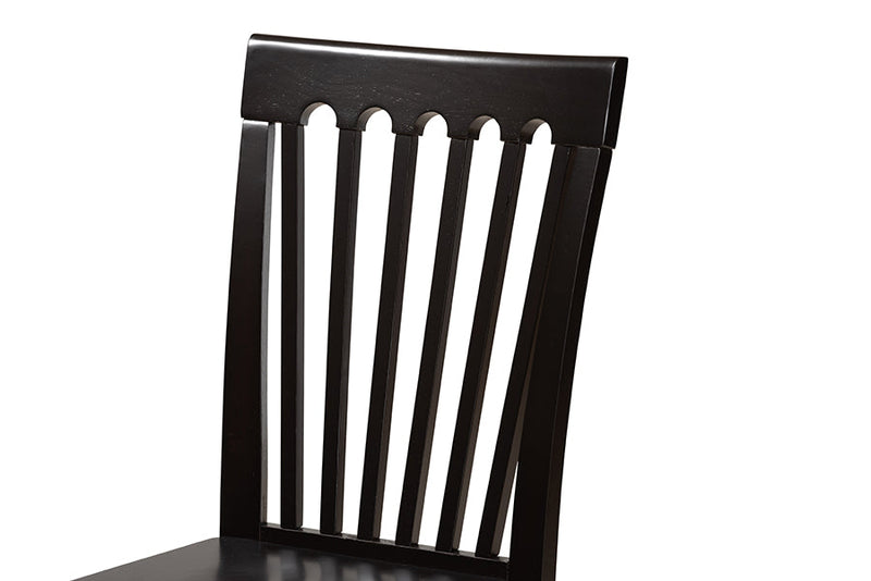 Zoe Dark Brown 5-Piece Dining Set Baxton