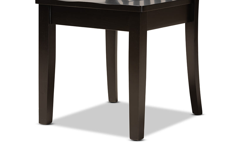 Zoe Modern and Contemporary Dark Brown Finished Wood 5-Piece Dining Set