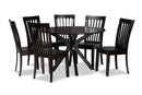 Zoe Dark Brown 7-Piece Dining Set Baxton
