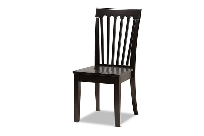 Zoe Dark Brown 7-Piece Dining Set Baxton
