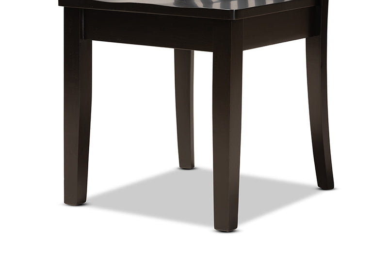 Zoe Dark Brown 7-Piece Dining Set Baxton