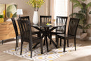 Zoe Dark Brown 7-Piece Dining Set Baxton
