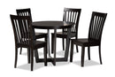 Vinet Dark Brown 5-Piece Dining Set Baxton