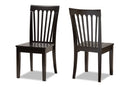 Athena Dark Brown 2Pc Dining Chair Set Baxton
