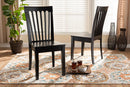 Athena Dark Brown 2Pc Dining Chair Set Baxton