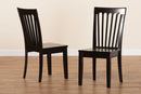 Athena Dark Brown 2Pc Dining Chair Set Baxton