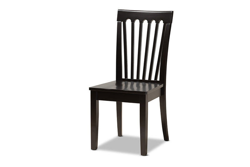 Cora Dark Brown 5-Piece Dining Set Baxton