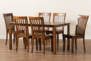 Cora Walnut Brown 7-Piece Dining Set Baxton