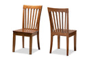 Athena Walnut Brown 2Pc Dining Chair Set Baxton