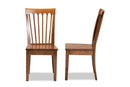 Athena Walnut Brown 2Pc Dining Chair Set Baxton