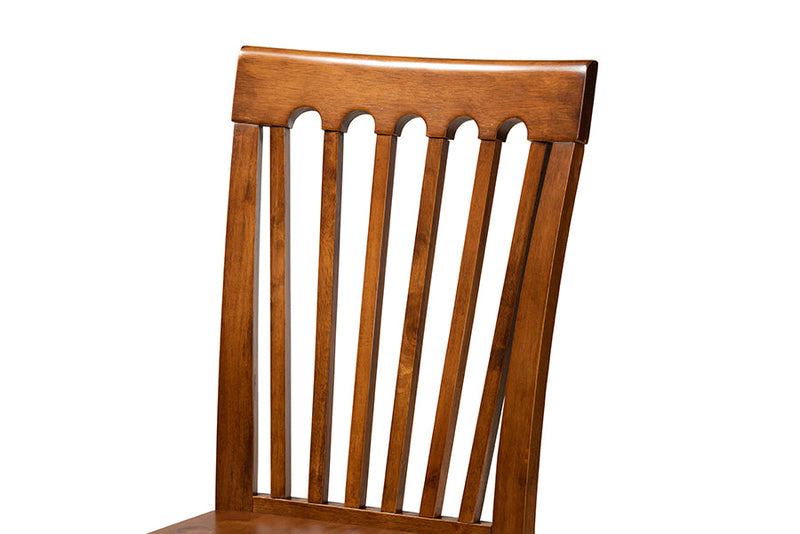 Athena Walnut Brown 2Pc Dining Chair Set Baxton