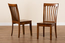 Athena Walnut Brown 2Pc Dining Chair Set Baxton