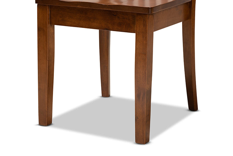 Cora Walnut Brown 5-Piece Dining Set Baxton