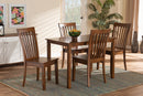 Cora Walnut Brown 5-Piece Dining Set Baxton