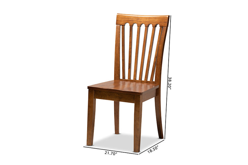 Athena Walnut Brown 2Pc Dining Chair Set Baxton