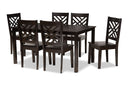 Agnew Dark Brown 7-Piece Dining Set Baxton