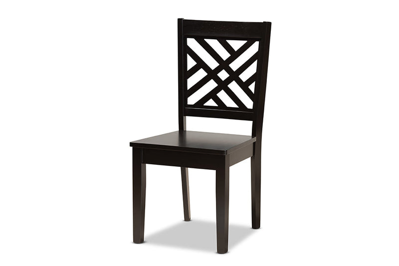 Agnew Dark Brown 7-Piece Dining Set Baxton