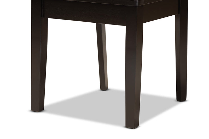 Agnew Dark Brown 7-Piece Dining Set Baxton