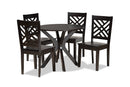 Thornton Dark Brown 5-Piece Dining Set Baxton