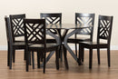 Thornton Dark Brown 7-Piece Dining Set Baxton