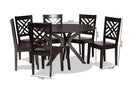 Thornton Dark Brown 7-Piece Dining Set Baxton