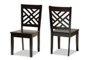 Iden Dark Brown 2Pc Dining Chair Set Baxton